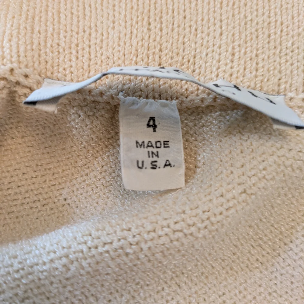 St. John Sportswear By Marie Gray Yellow and Cream Skirt Set- Pinepple Accent - Picture 7 of 12